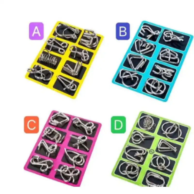 Metal Wire Puzzle Set – IQ Brain Teaser & Disentanglement Game for Kids and Adults